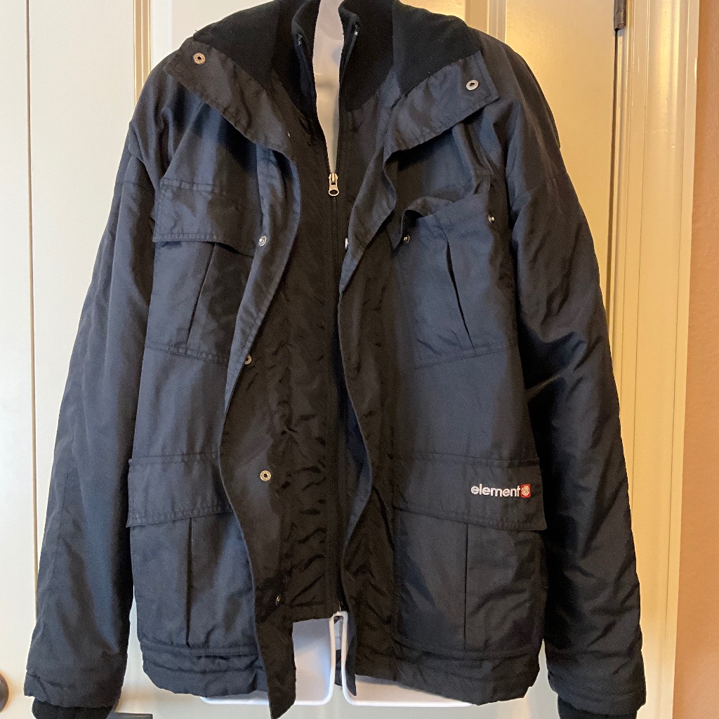 Mens Element Black Jacket Size Small